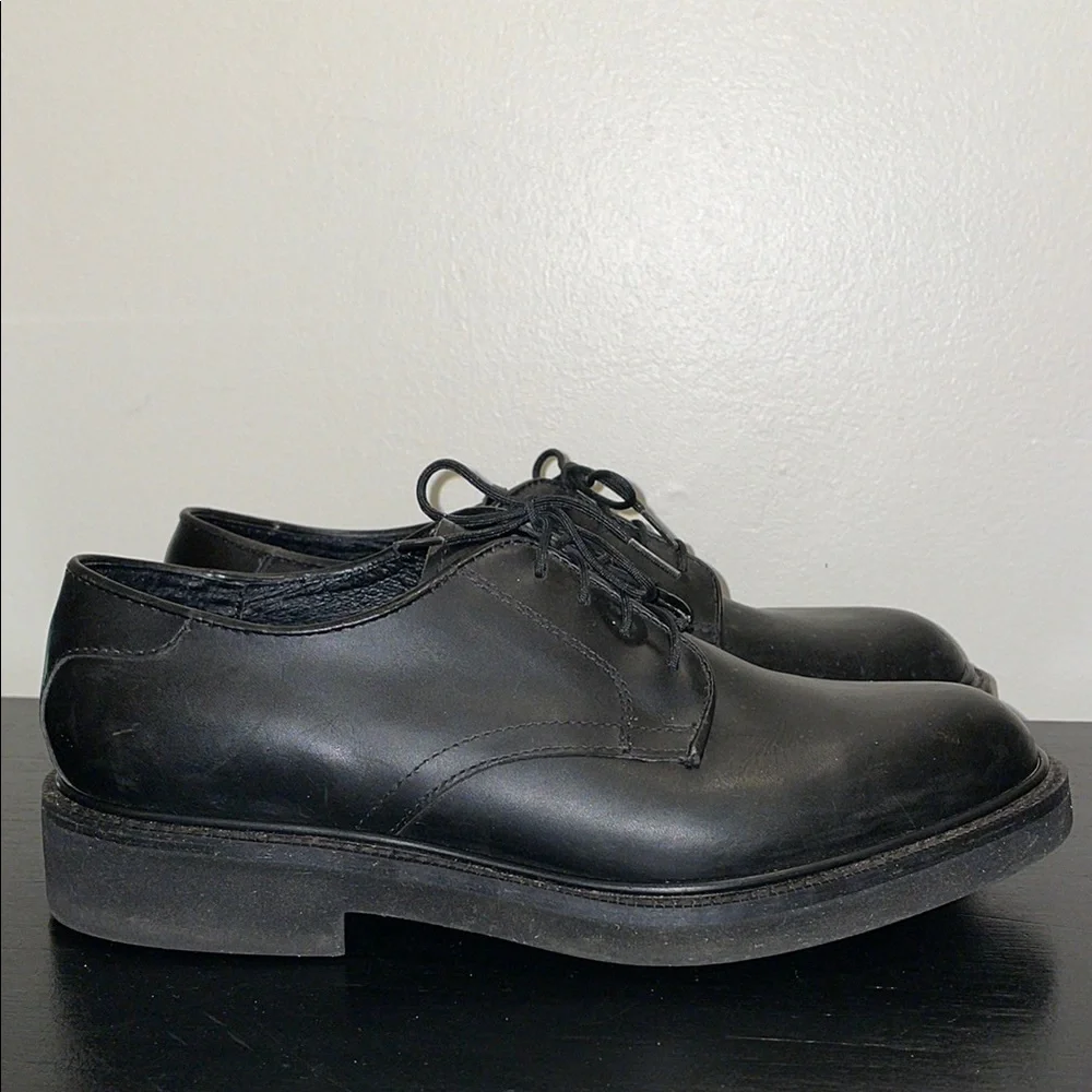 Hitchcock Black Leather‎ Oxfords.  Size 9.5. 5E.  Wide Shoes for Men.